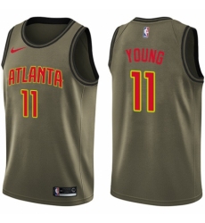 Men's Nike Atlanta Hawks #11 Trae Young Swingman Green Salute to Service NBA Jersey