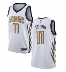 Youth Nike Atlanta Hawks #11 Trae Young Swingman White NBA Jersey - City Edition