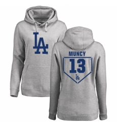 MLB Women's Nike Los Angeles Dodgers #13 Max Muncy Gray RBI Pullover Hoodie