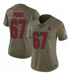 Women's Nike Arizona Cardinals #67 Justin Pugh Limited Olive 2017 Salute to Service NFL Jersey