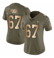 Women's Nike Arizona Cardinals #67 Justin Pugh Limited Olive/Gold 2017 Salute to Service NFL Jersey