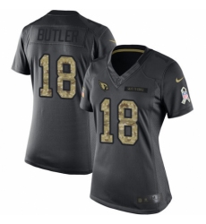 Women's Nike Arizona Cardinals #18 Brice Butler Limited Black 2016 Salute to Service NFL Jersey