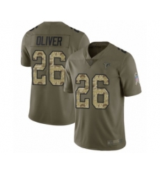 Youth Atlanta Falcons #26 Isaiah Oliver Limited Olive Camo 2017 Salute to Service Football Jersey
