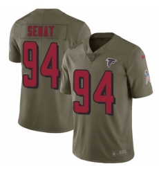Men's Nike Atlanta Falcons #94 Deadrin Senat Limited Olive 2017 Salute to Service NFL Jersey