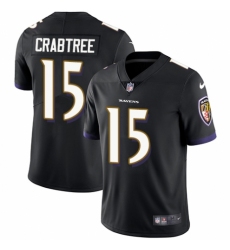 Men's Nike Baltimore Ravens #15 Michael Crabtree Black Alternate Vapor Untouchable Limited Player NFL Jersey