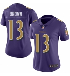 Women's Nike Baltimore Ravens #13 John Brown Limited Purple Rush Vapor Untouchable NFL Jersey