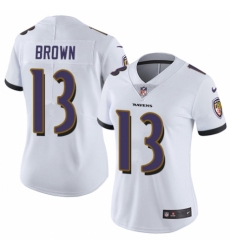 Women's Nike Baltimore Ravens #13 John Brown White Vapor Untouchable Limited Player NFL Jersey