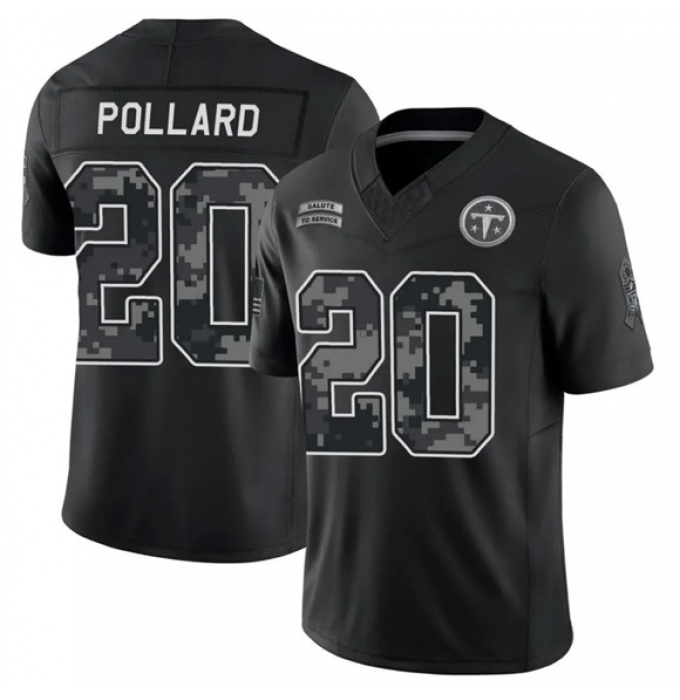 Men's Tennessee Titans #20 Tony Pollard Black F.U.S.E. 2026 Salute to Service Limited Football Stitched Jersey