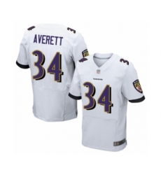Men's Baltimore Ravens #34 Anthony Averett Elite White Football Jersey