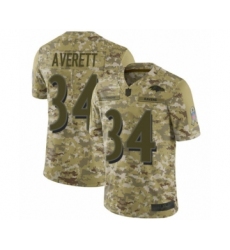 Men's Baltimore Ravens #34 Anthony Averett Limited Camo 2018 Salute to Service Football Jersey