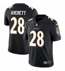 Men's Nike Baltimore Ravens #28 Anthony Averett Black Alternate Vapor Untouchable Limited Player NFL Jersey