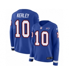 Women's Nike Buffalo Bills #10 Jeremy Kerley Limited Royal Blue Therma Long Sleeve NFL Jersey