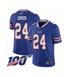 Men's Buffalo Bills #24 Taron Johnson Royal Blue Team Color Vapor Untouchable Limited Player 100th Season Football Jersey