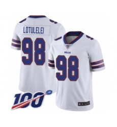 Men's Buffalo Bills #98 Star Lotulelei White Vapor Untouchable Limited Player 100th Season Football Jersey