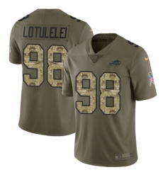 Men's Nike Buffalo Bills #98 Star Lotulelei Limited Olive/Camo 2017 Salute to Service NFL Jersey