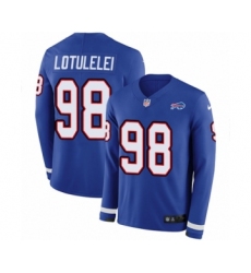 Youth Nike Buffalo Bills #98 Star Lotulelei Limited Royal Blue Therma Long Sleeve NFL Jersey