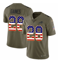 Men's Nike Buffalo Bills #28 Phillip Gaines Limited Olive/USA Flag 2017 Salute to Service NFL Jersey