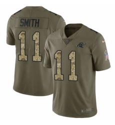 Men's Nike Carolina Panthers #11 Torrey Smith Limited Olive/Camo 2017 Salute to Service NFL Jersey