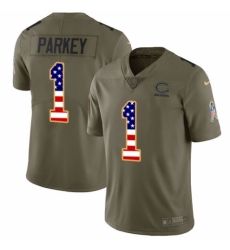 Men's Nike Chicago Bears #1 Cody Parkey Limited Olive/USA Flag 2017 Salute to Service NFL Jersey