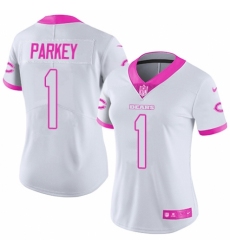 Women's Nike Chicago Bears #1 Cody Parkey Limited White/Pink Rush Fashion NFL Jersey