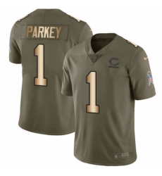 Youth Nike Chicago Bears #1 Cody Parkey Limited Olive/Gold 2017 Salute to Service NFL Jersey