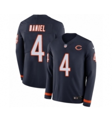 Youth Nike Chicago Bears #4 Chase Daniel Limited Navy Blue Therma Long Sleeve NFL Jersey