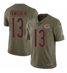 Men's Nike Chicago Bears #13 Bennie Fowler III Limited Olive 2017 Salute to Service NFL Jersey