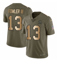 Youth Nike Chicago Bears #13 Bennie Fowler III Limited Olive/Gold 2017 Salute to Service NFL Jersey