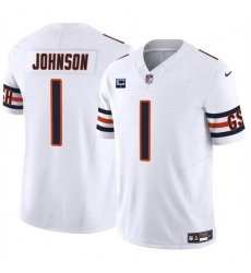 Men's Chicago Bears #1 Jaylon Johnson White 2024 F.U.S.E. With 1-star C Vapor Untouchable Limited Football Stitched Jersey