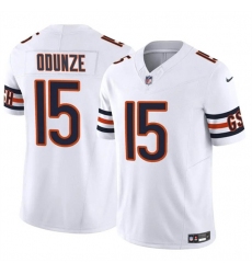 Men's Chicago Bears #15 Rome Odunze White 2024 Draft F.U.S.E. Vapor Football Stitched Jersey