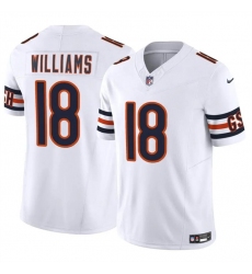 Men's Chicago Bears #18 Caleb Williams White 2024 Draft F.U.S.E. Vapor Football Stitched Jersey