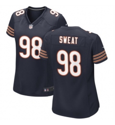 Women Chicago Bears #98 Montez Sweat Navy Stitched Jersey