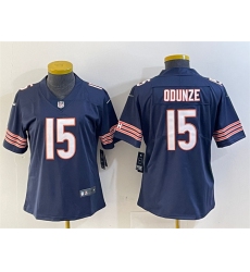 Women's Chicago Bears #15 Rome Odunze Navy 2024 Draft Vapor Football Stitched Jersey(Run Small)