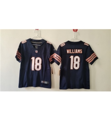 Women's Chicago Bears #18 Caleb Williams Navy 2024 Draft F.U.S.E. Vapor Football Stitched Jersey