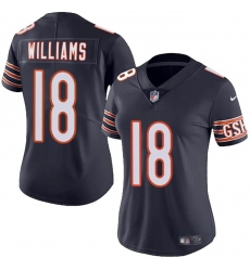 Women's Chicago Bears #18 Caleb Williams Navy 2024 Draft Vapor Football Stitched Jersey