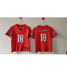 Women's Chicago Bears #18 Caleb Williams Orange 2024 Draft F.U.S.E. Vapor Football Stitched Jersey