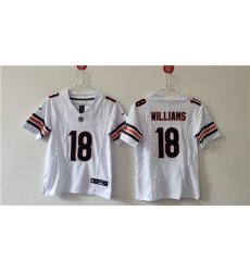 Women's Chicago Bears #18 Caleb Williams White 2024 Draft F.U.S.E. Vapor Football Stitched Jersey