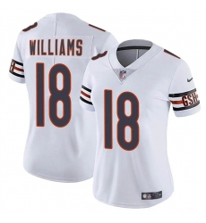 Women's Chicago Bears #18 Caleb Williams White 2024 Draft Vapor Football Stitched Jersey