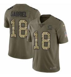 Men's Nike Chicago Bears #18 Taylor Gabriel Limited Olive/Camo 2017 Salute to Service NFL Jersey
