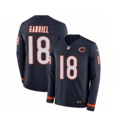 Youth Nike Chicago Bears #18 Taylor Gabriel Limited Navy Blue Therma Long Sleeve NFL Jersey