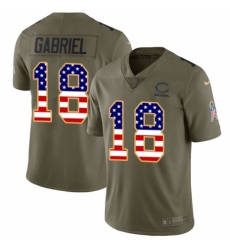 Youth Nike Chicago Bears #18 Taylor Gabriel Limited Olive/USA Flag 2017 Salute to Service NFL Jersey