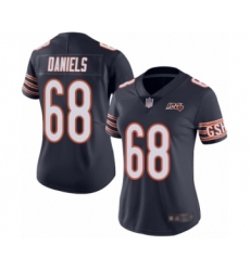 Women's Chicago Bears #68 James Daniels Navy Blue Team Color 100th Season Limited Football Jersey
