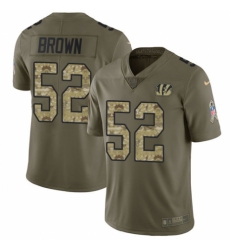 Men's Nike Cincinnati Bengals #52 Preston Brown Limited Olive/Camo 2017 Salute to Service NFL Jersey