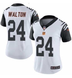 Women's Nike Cincinnati Bengals #24 Mark Walton Limited White Rush Vapor Untouchable NFL Jersey