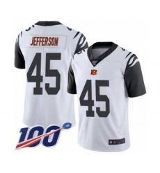 Men's Cincinnati Bengals #45 Malik Jefferson Limited White Rush Vapor Untouchable 100th Season Football Jersey