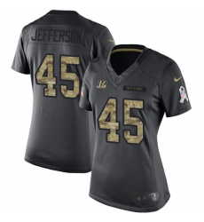 Women's Nike Cincinnati Bengals #45 Malik Jefferson Limited Black 2016 Salute to Service NFL Jersey
