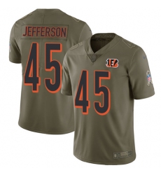 Youth Nike Cincinnati Bengals #45 Malik Jefferson Limited Olive 2017 Salute to Service NFL Jersey