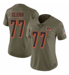 Women's Nike Cincinnati Bengals #77 Cordy Glenn Limited Olive 2017 Salute to Service NFL Jersey