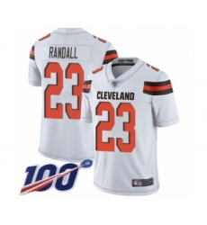 Men's Cleveland Browns #23 Damarious Randall White Vapor Untouchable Limited Player 100th Season Football Jersey