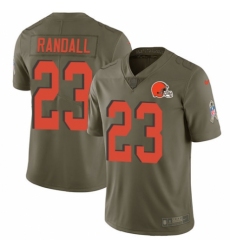 Men's Nike Cleveland Browns #23 Damarious Randall Limited Olive 2017 Salute to Service NFL Jersey